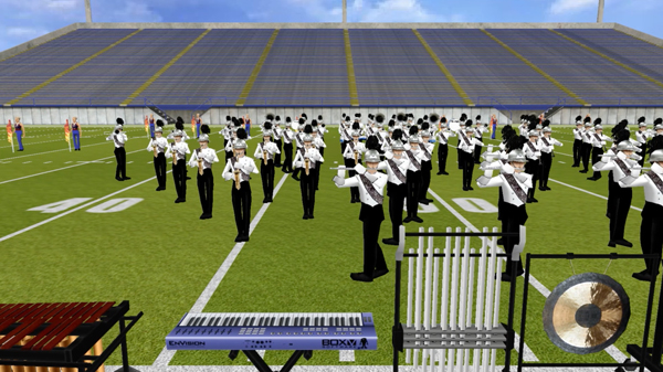 Picture of EnVision 3D Drill Design software developed for marching bands, winter guards and indoor drumlines 