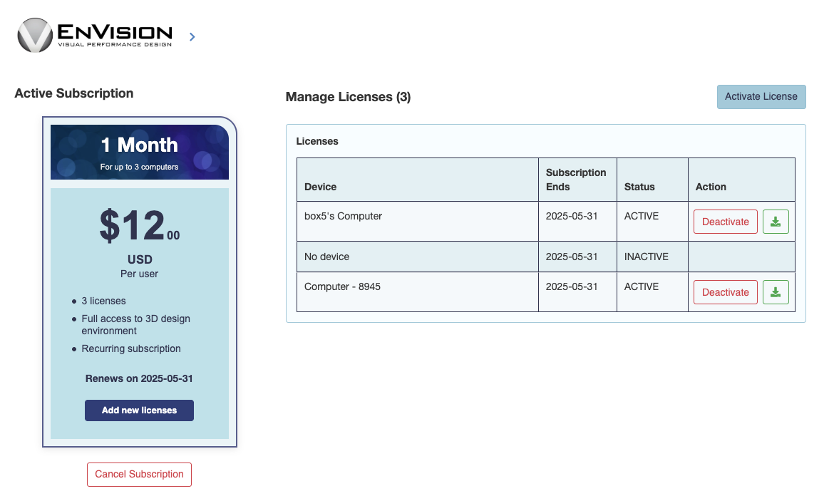EnVision Licensing